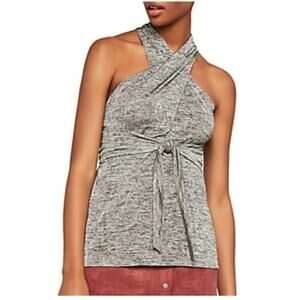 BCBGMAXAZRIA Tie Front Knit Sleeveless Halter Top S